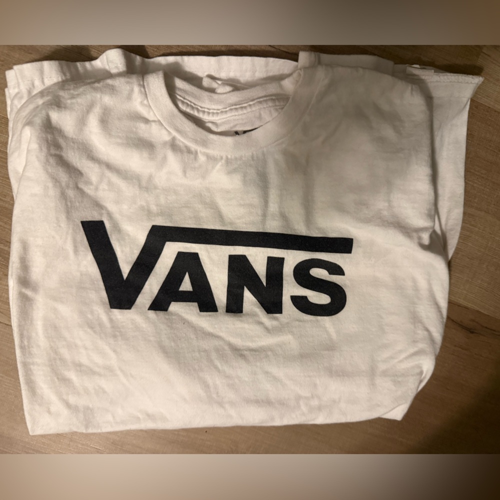 Vans White Tee with Black Logo